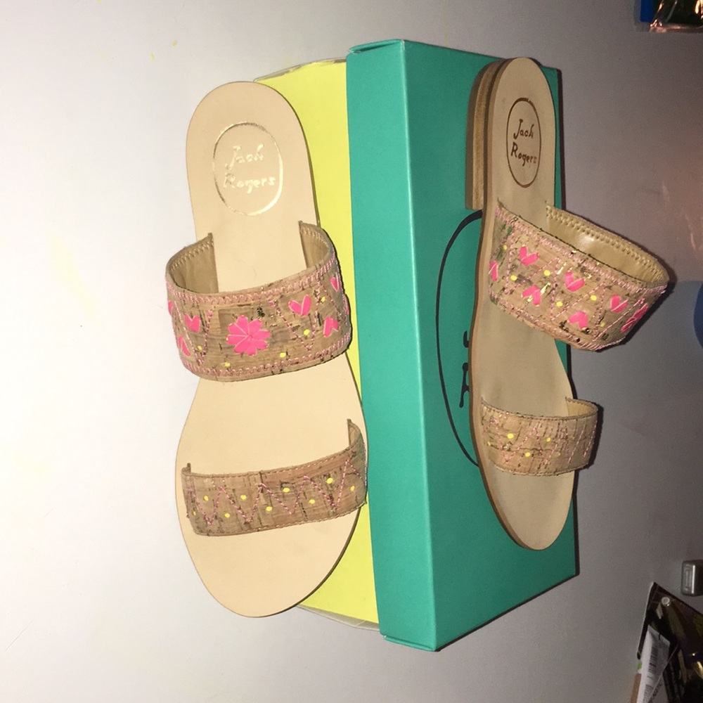 Nwb! Never been worn. Cork/coral jack Rogers